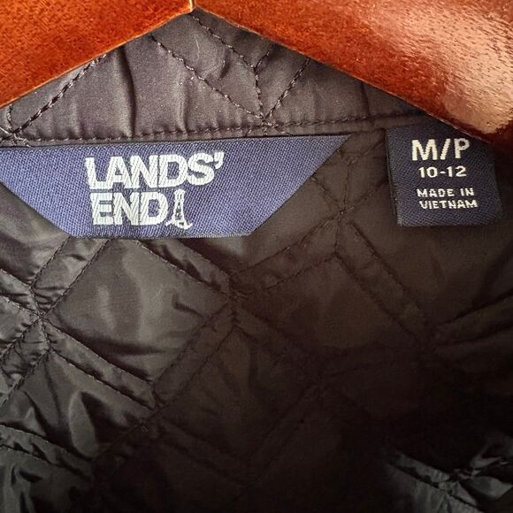 Women's Lands End Black Quilted Puffer Vest with Buttons size M (petite) - Picture 8 of 8